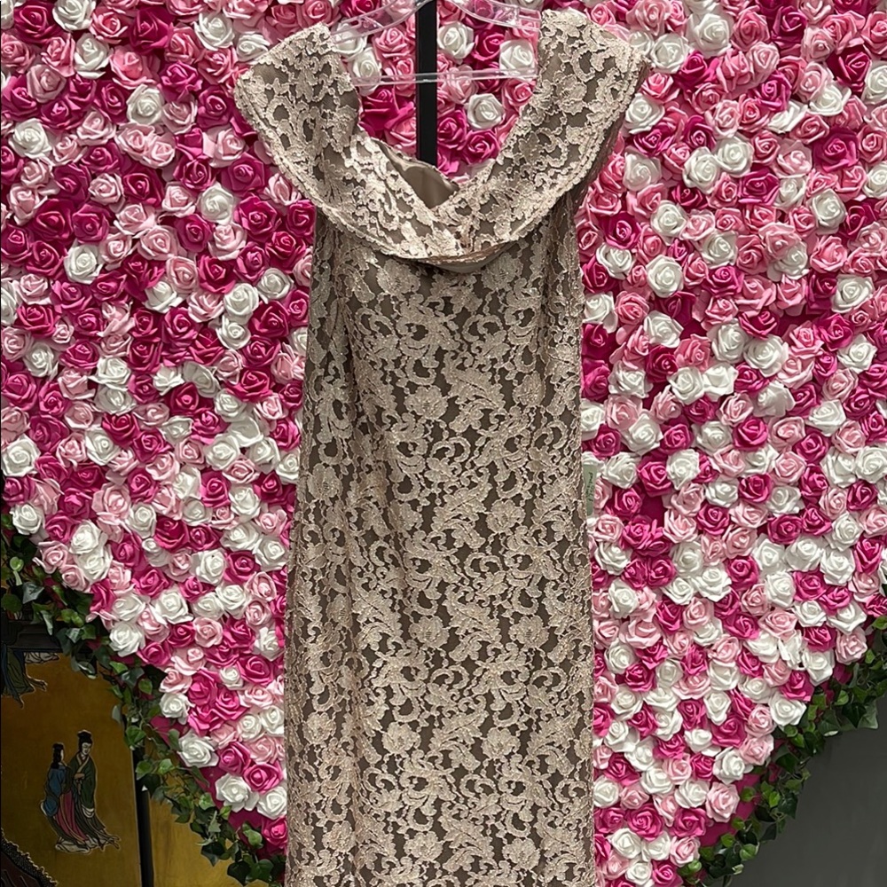 Jovani | Taupe Lace | Size 14 | Perfect Mother of the Bride Dress